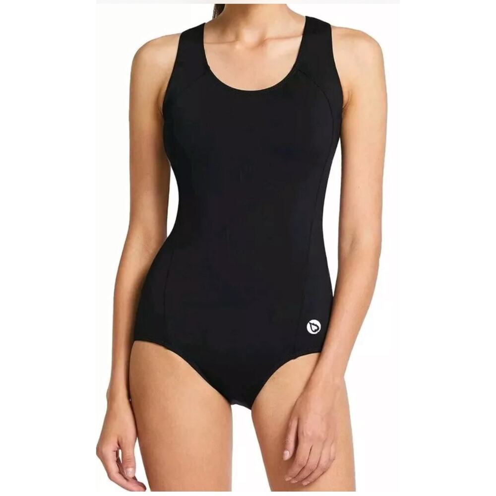 Beleaf Womens One Maxfit One- Piece Swimsuit Black Size 40 Bathing